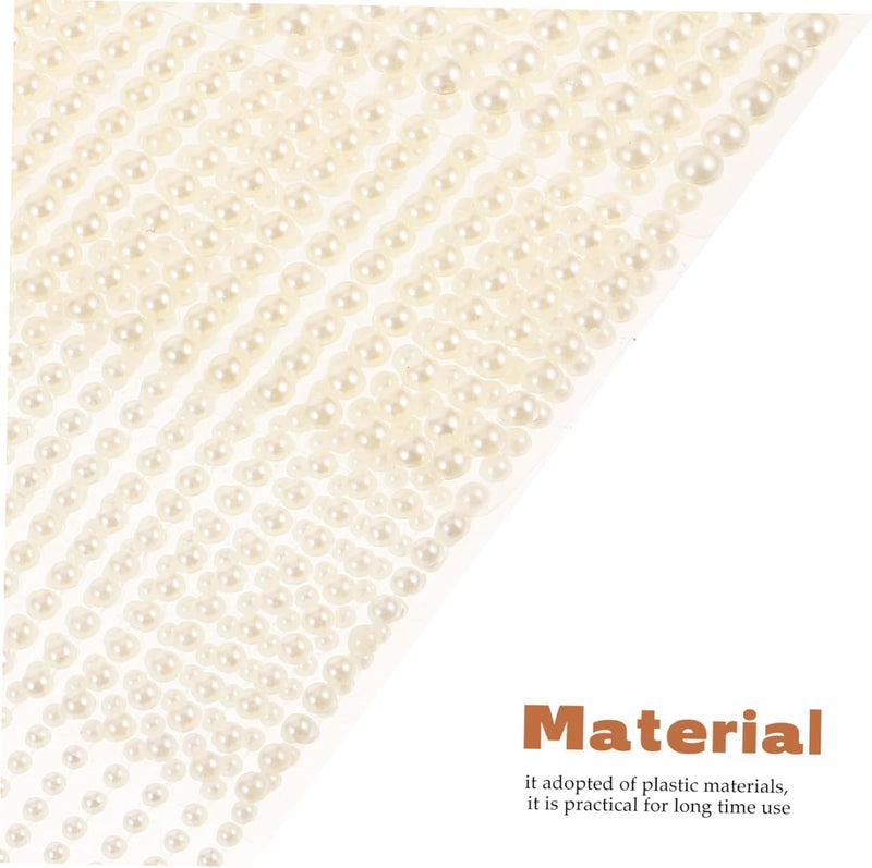 4sheets Self-Adhesive Pearl Stickers for DIY Face and Nail Art Flat Back Pearls for Crafting and Embellishments Easy to Use No Residue - Image 5