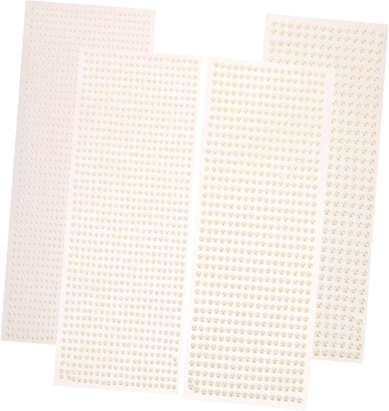 4sheets Self-Adhesive Pearl Stickers for DIY Face and Nail Art Flat Back Pearls for Crafting and Embellishments Easy to Use No Residue - Image 1
