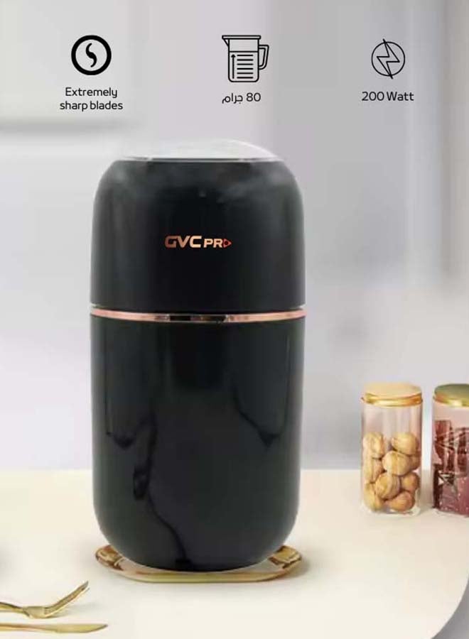 gvc pro Electric Mixer Grinder 200W, 80g Capacity, Ultra-Sharp Blades, Home Electric Mini Coffee & Spice Grinding Machine, Fully Grinds Spices in Just 20 Seconds, Small Coffee Bean Mill Grinder 200 W GVCG-119 White - Image 5