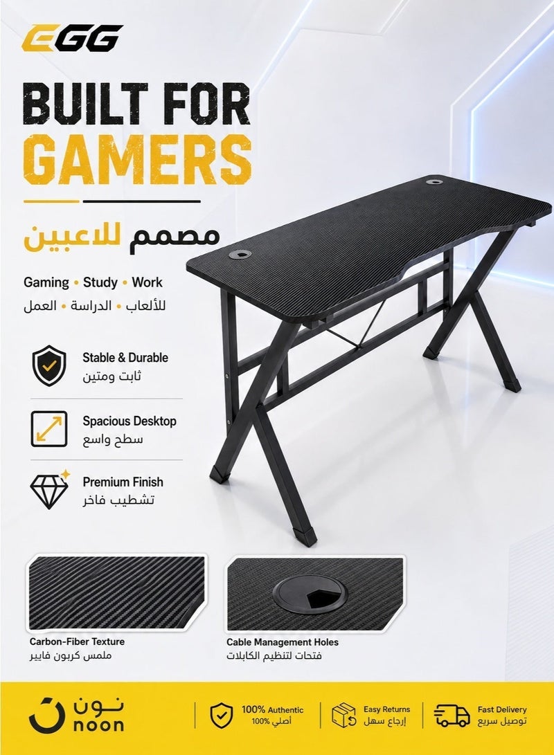 Egg (100*60*75 cm) Gaming table, gaming desk, gaming and home office table, computer desk and table with K-shaped carbon fiber top, high quality and easy to install - Image 5