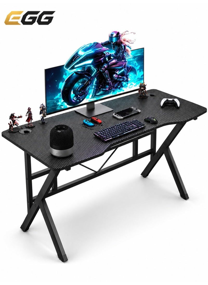 Egg (100*60*75 cm) Gaming table, gaming desk, gaming and home office table, computer desk and table with K-shaped carbon fiber top, high quality and easy to install - Image 1