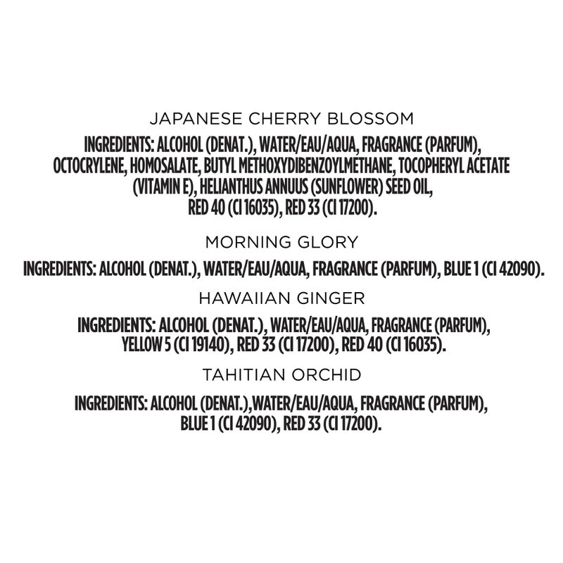 Calgon مجموعة هدايا كالغون خذني بعيدًا 4 قطع (رذاذ جسم منعش 2.0 أونصة من زهر الكرز الربيعي وزنجبيل هاواي ومجد الصباح وأوركيد تاهيتي) للنساء بوزن 2 أونصة - Image 3