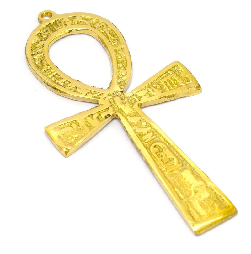 immatgar pharaonic Decorative Egyptian Ankh key figurines from copper ancient Egyptian souvenirs gifts handmade Home decor Sculptures (Copper - 15 CM)