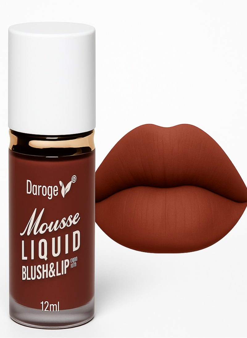 daroge Mousse Liquid Blush & Lip Long-lasting Up to 12 Hours Matte Finish Peach  - Image 4