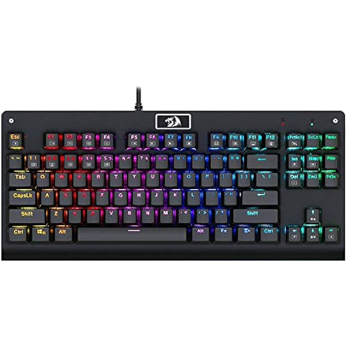 REDRAGON K568RGB KEYBOARD GAMING BLUE SWITCH USB WIRED MECHANICAL 87KEYS 8BACKLIT MODE WITH KEYCAP PULLER FOR PC COMPUTER GAMER - Image 1