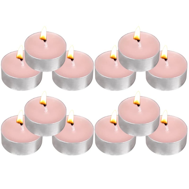 Tea Lights Candles 12 Pack Pink Tealights Candle Scented Rose Small Candle for Home Holiday Wedding PartyDinner Table Halloween Christmas and Holiday Pink Rose