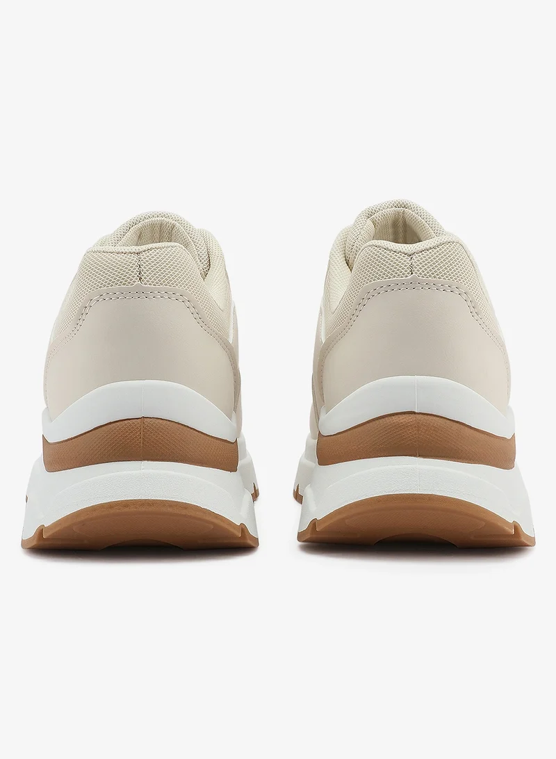 U.S. Polo Assn. Women's Beige Low-Top Sneakers - Lightweight Shoes & Trendy Design Shoes for Everyday Wear