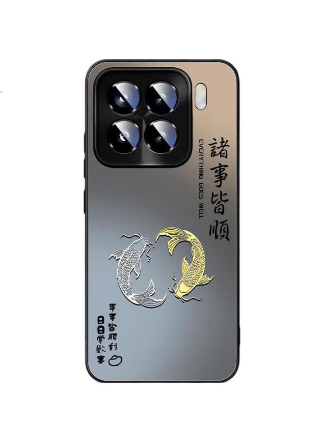 Xp Suitable For Xiaomi 15 Pro Phone Case Lens Full Coverage Xiaomi 15 Pro Ultra-thin Heat Dissipation Frosted Cartoon Men And Women Models Anti-fall Business High-end Feeling - Graphite Gray Circular - Image 2