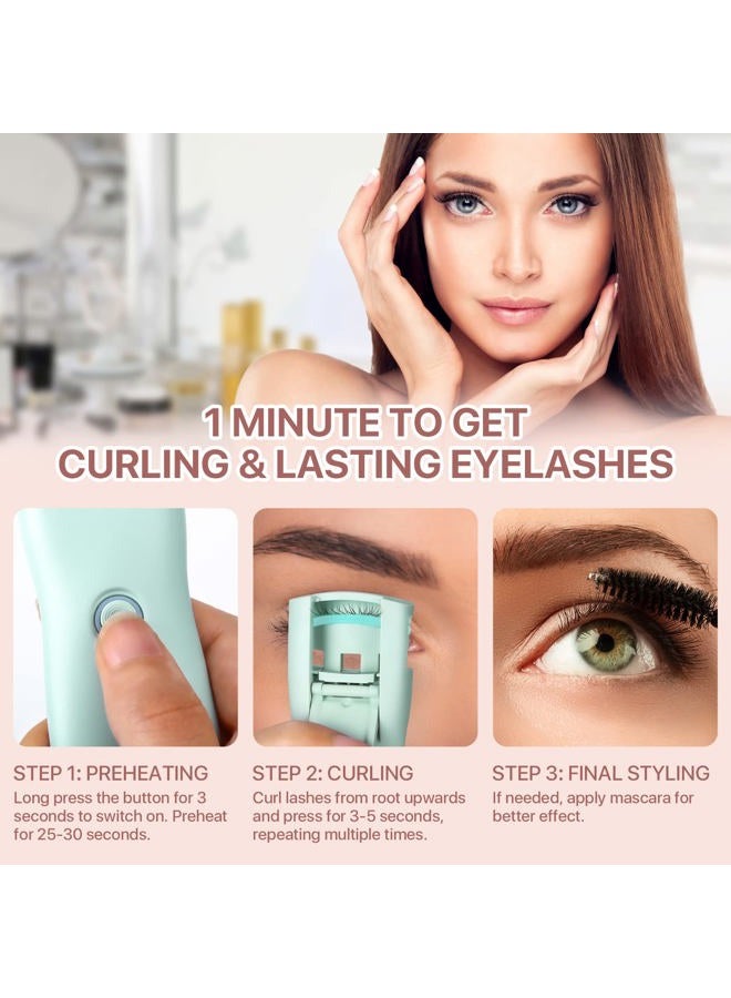 MLEN DIARY Heated Eyelash Curlers, Electric Eyelash Curler USB Rechargeable Small Travel Eyelash Curler for Quick Natural Curling and Long Lasting, 2 Heating Modes Lash Curling Tool for Women - Image 5