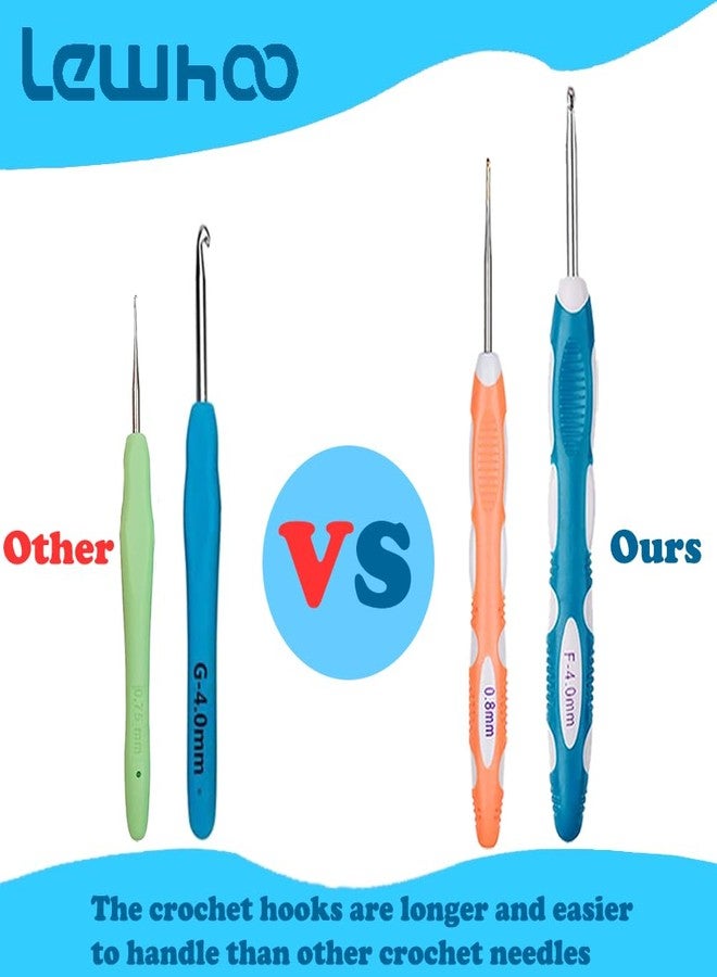 Lewhoo Ergonomic Crochet Hooks, Crochet Hooks Set for Arthritic Hands, Size from 0.8mm~6.0mm - Image 5