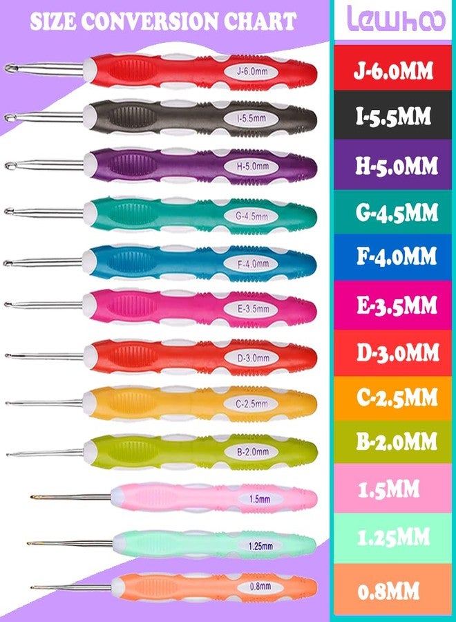 Lewhoo Ergonomic Crochet Hooks, Crochet Hooks Set for Arthritic Hands, Size from 0.8mm~6.0mm - Image 2