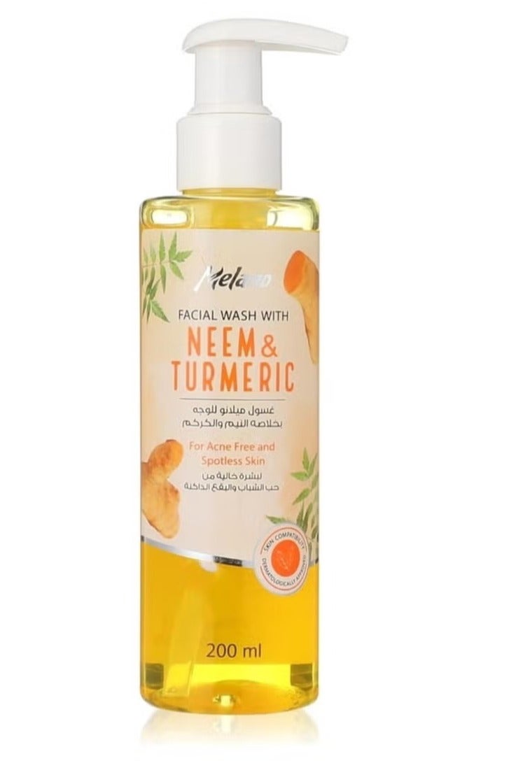 MELANO Face Wash With Neem and Turmeric Extract 200 ml - Image 1