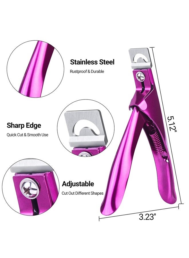 MelodySusie Acrylic Nail Clippers, Professional Nail Clippers Cutters for Acrylic Nails Fake Nail Tips, Adjustable Stainless Nail Trimmer, Manicure Tool for Salon Home Nail Art, Plum - Image 2