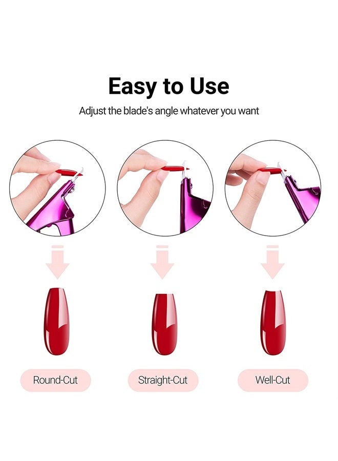 MelodySusie Acrylic Nail Clippers, Professional Nail Clippers Cutters for Acrylic Nails Fake Nail Tips, Adjustable Stainless Nail Trimmer, Manicure Tool for Salon Home Nail Art, Plum - Image 3
