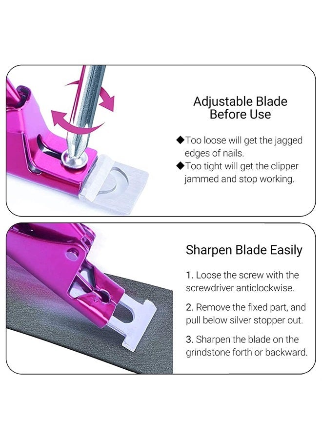 MelodySusie Acrylic Nail Clippers, Professional Nail Clippers Cutters for Acrylic Nails Fake Nail Tips, Adjustable Stainless Nail Trimmer, Manicure Tool for Salon Home Nail Art, Plum - Image 4