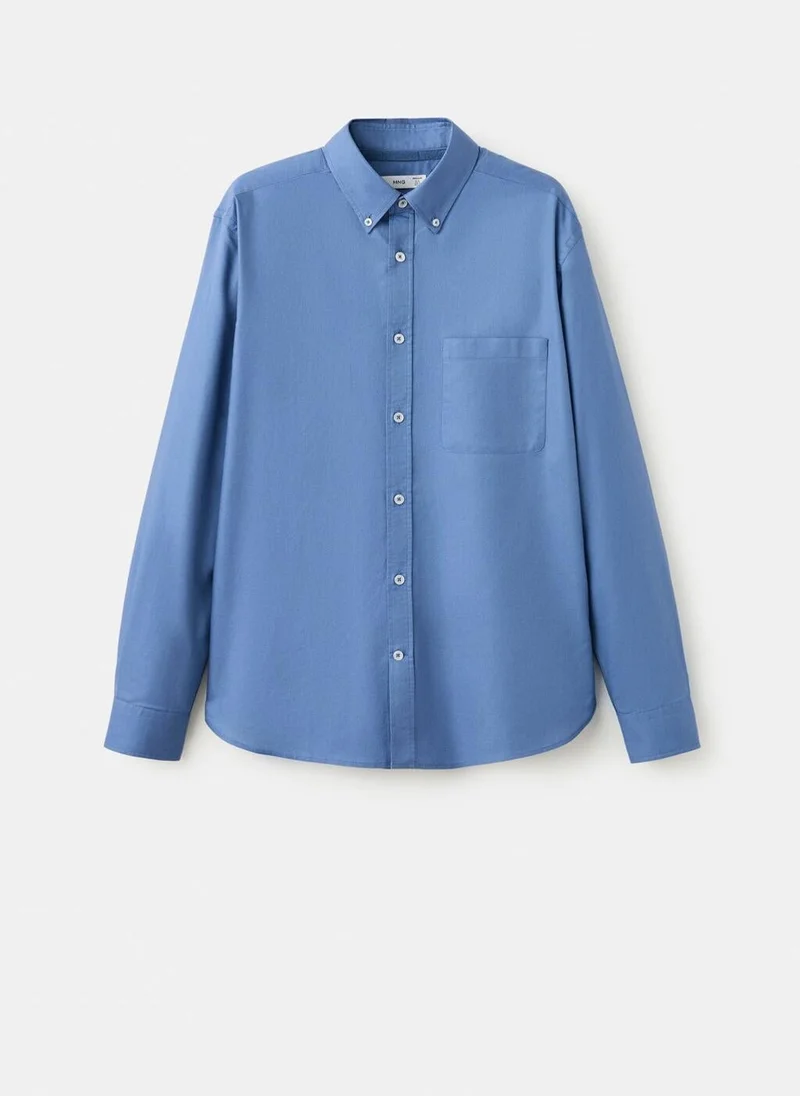 Mango Man  Lightweight Oxford shirt 100% cotton regular fit for Men | Best Price UAE