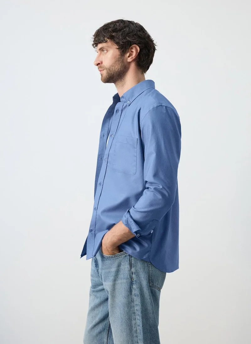 Mango Man  Lightweight Oxford shirt 100% cotton regular fit for Men | Best Price UAE