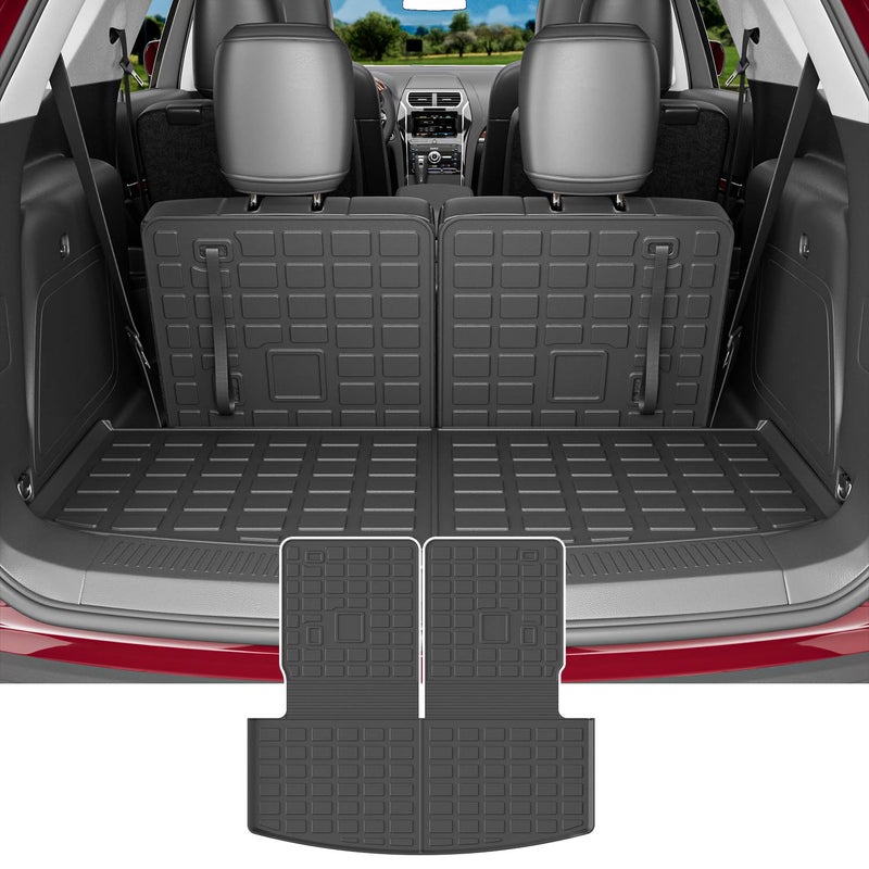 xipoqix 67 Seats Cargo Mat Compatible with 20202025 Ford Explorer Cargo Liner Trunk Mat Backrest Trunk Liner Replacement for 20202025 Ford Explorer Accessories