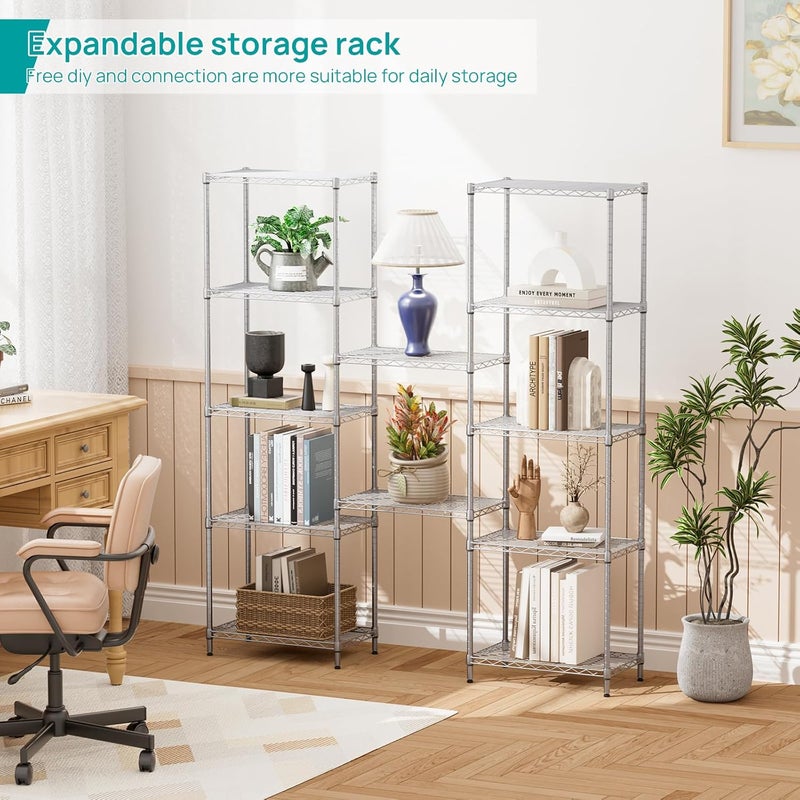 SINGAYE 6-Shelf Wire Shelving Unit, Adjustable Metal Shelves, Standing Shelf, 21.25" W X 11.41D X 69 "H (Silver) - Image 4
