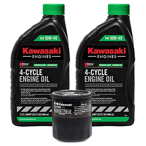 Kawasaki 10W-40 Kawasaki Oil Change Kit, (1) 49065-7010 Oil Filter & (2) 99969-6296 Quarts Of Oil - Image 1