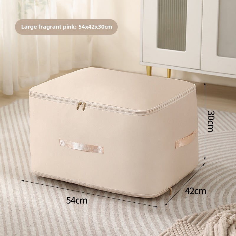 New Cotton Quilt Storage Bag Large Capacity Dustproof Moisture-Proof Apricot large size (54*42*30)
