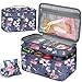 FINPAC Sewing Accessories Storage and Organizer Case DoubleLayer Sewing Kits Carrying Bag with Wrist Pin Cushion for Threads Needles Embroidery Floss Supplies Felting Kits Blooming Hibiscus - Image 3