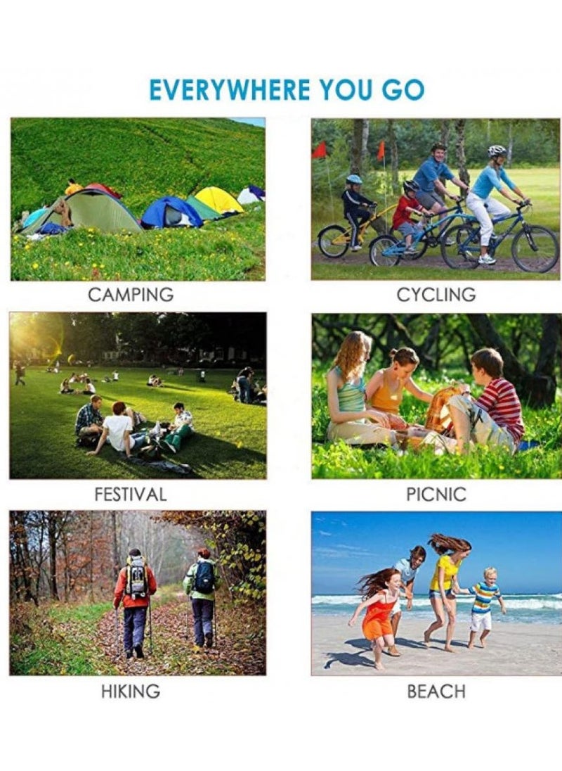 AIWANTO Beach Blanket Waterproof Sandproof 2.1M*2M- Large Beach Blanket Sandproof Fits for 4-6 Adults, Waterproof Beach Mat with Zipper Pocket, Outdoor Beach Mat for Travel, Camping, Hiking  - Image 4