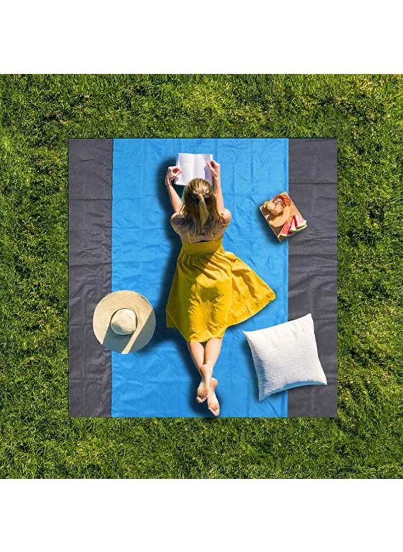 AIWANTO Beach Blanket Waterproof Sandproof 2.1M*2M- Large Beach Blanket Sandproof Fits for 4-6 Adults, Waterproof Beach Mat with Zipper Pocket, Outdoor Beach Mat for Travel, Camping, Hiking  - Image 5