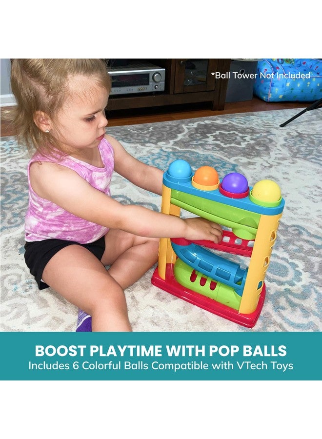 Botabee Multi-Colored Replacement 6 Ball Set for VTech Pop-a-Balls Push and Pop Bulldozer Toy - Vibrant, Colorful Balls Compatible with Vtech Bulldozer Ball Popper Toy - Image 2