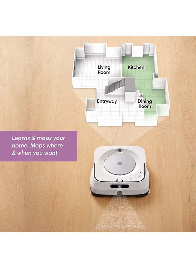 iRobot Braava Jet M6138 Connected Robot Mop With Precision Jet Spray Wet Mopping And Dry Sweeping Maps Your Home Recharges And Resumes 2 Year Warranty On Robot 1 Year On Battery, White 0.12 ml 240 W M613840 White - Image 2