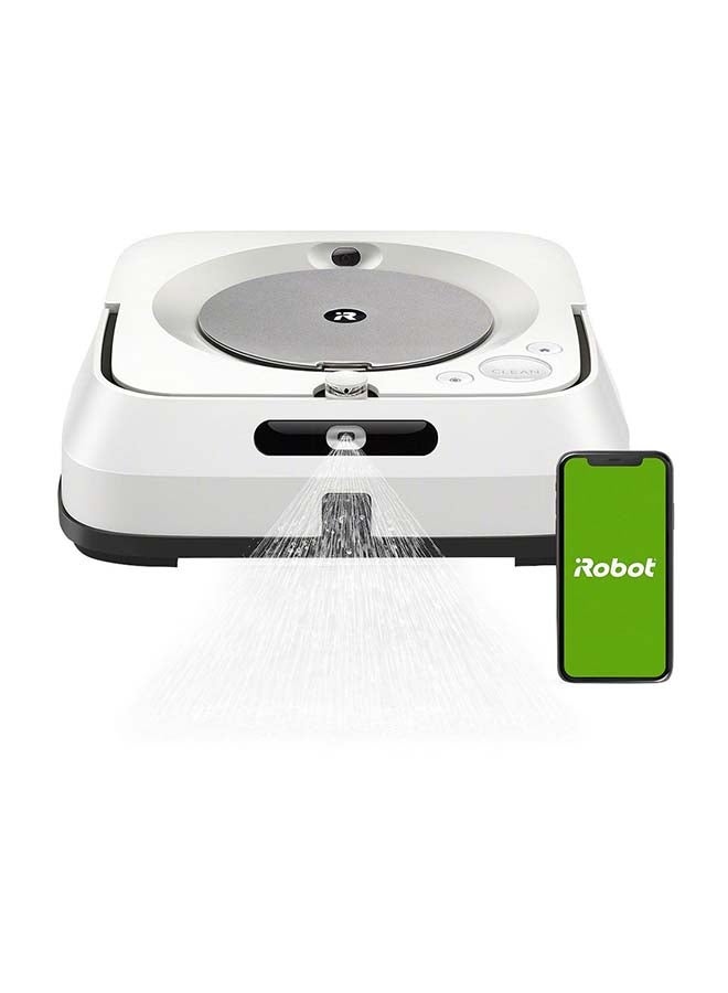 iRobot Braava Jet M6138 Connected Robot Mop With Precision Jet Spray Wet Mopping And Dry Sweeping Maps Your Home Recharges And Resumes 2 Year Warranty On Robot 1 Year On Battery, White 0.12 ml 240 W M613840 White - Image 1