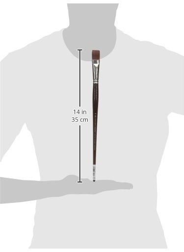 WINSOR & NEWTON Winsor Newton Galeria Synthetic Filament Brush for Acrylic Painting Short Flat Long Handle Size 18 with Maximum Colour Holding Capacity Strong Resilient Flexible  - Image 4