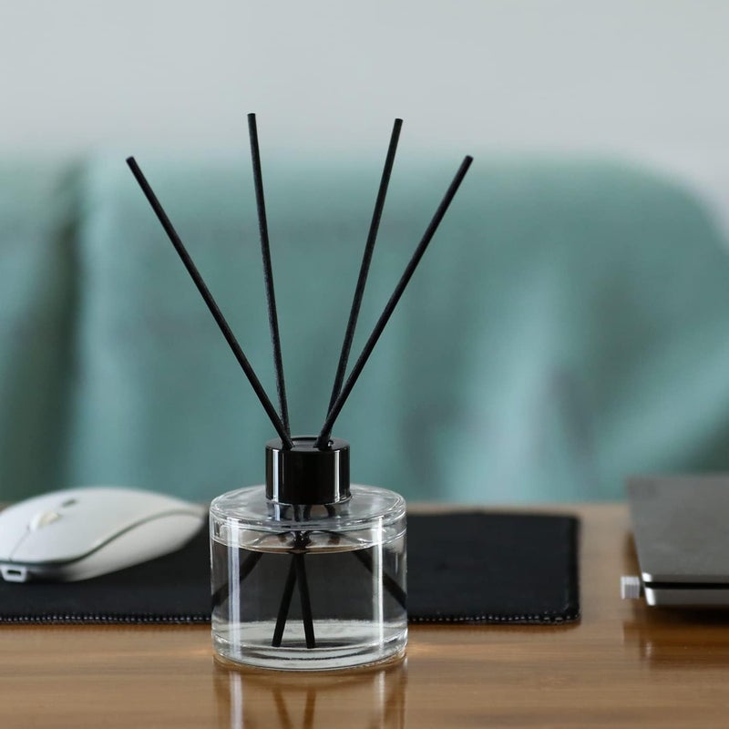 Agidea 4PCS Fragrance Glass Diffuser Bottles, Refillable Diffuser Bottles with 20pcs Reeds Sticks & Black Caps & Funnel, Diffuser Jars for Home Oil Fragrance Decoration Girl Women Gift (100ML) - Image 4