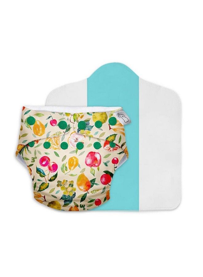 Superbottoms Uno Freesize Cloth Diaper ; Cloth Diaper For Babies 0 To 3 Years ; Washable & Reusable Cloth Diaper ; Comes With Cloth Diaper Insert ; 1 Organic Cotton Soaker (Fruit Burst) - Image 2