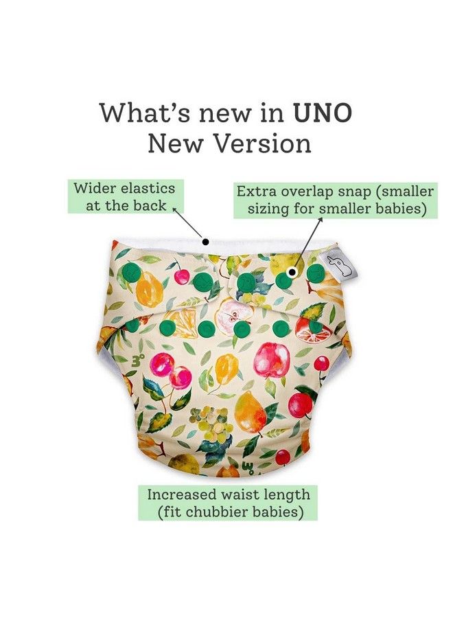 Superbottoms Uno Freesize Cloth Diaper ; Cloth Diaper For Babies 0 To 3 Years ; Washable & Reusable Cloth Diaper ; Comes With Cloth Diaper Insert ; 1 Organic Cotton Soaker (Fruit Burst) - Image 3