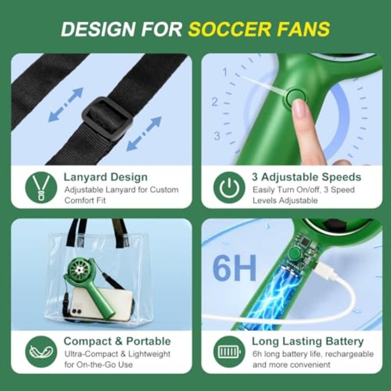 2026 World Soccer Cup accessories with Handheld Fan kit, 24pc world cup stickers and 8pc Silicone Wristbands for Stadium Games, Sports PartiesandOutdoor Events Perfect Summer Gift for Soccer Fans - Image 4