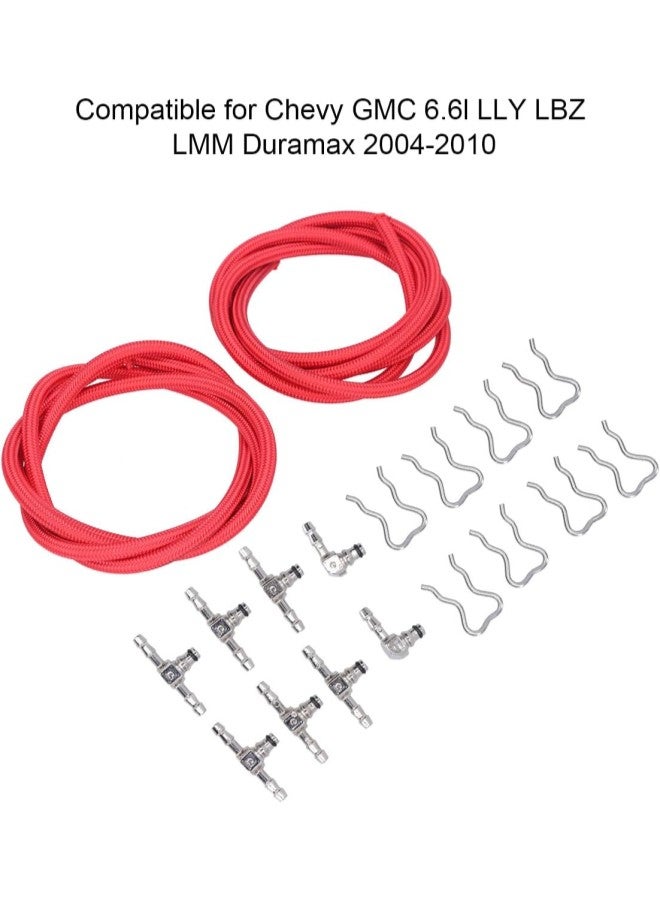 كلاراكو مجموعة خط عودة حاقن الوقود المصنوعة من الفولاذ المقاوم للصدأ مع تركيبات معدنية بديلة لمحرك الديزل LLY LMM LBZ Duramax - Image 2