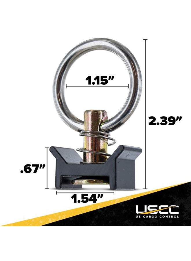 US Cargo Control Black L Track Single Stud Fitting with Round Ring, Use with L Track Rails to Create Instant Tie-Down Anchor Points, Working Load Limit of 1,333 Pounds, 4 Pack - Image 4