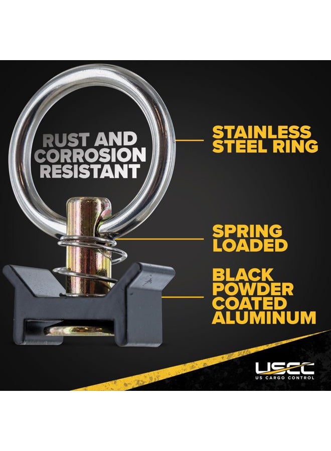 US Cargo Control Black L Track Single Stud Fitting with Round Ring, Use with L Track Rails to Create Instant Tie-Down Anchor Points, Working Load Limit of 1,333 Pounds, 4 Pack - Image 5