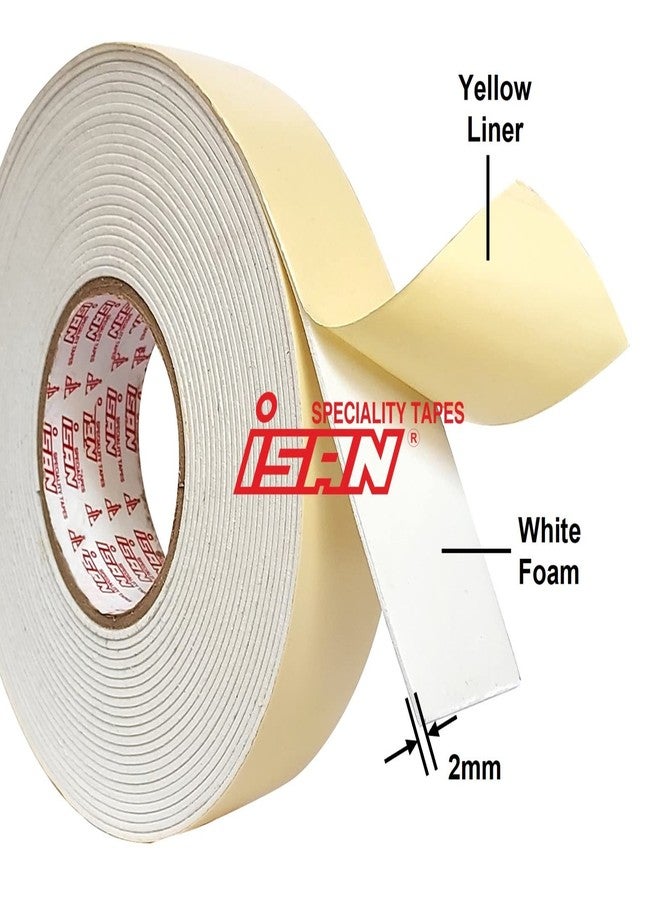 ISAN شريط لاصق أبيض مزدوج الجوانب من ISAN®، 48 مم (2 بوصة تقريبًا) × 5 أمتار، شريط تثبيت شديد التحمل، لاصق قوي، مقاوم للعوامل الجوية للأعمال اليدوية، والتوسيد، والحشو، وديكور المكتب المنزلي (3 قطع). - Image 2