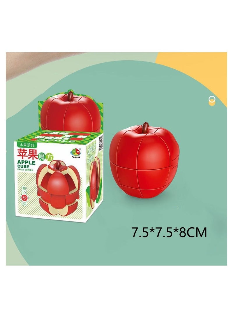 Rubix Cube,Third Level Fruit Cube, Speed Cube 3×3 Apple Magic Cube 1:1 Realistic 3D Fruit Cube Special-Shaped Puzzle Cube Children's Educational Toys (Apple) - Image 2