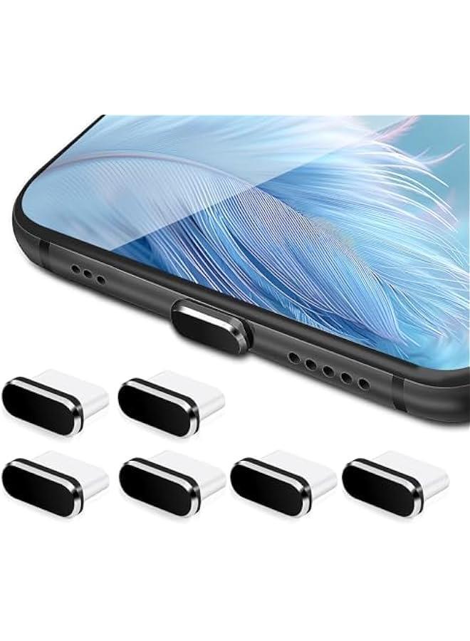 6 Pcs Type C Anti Dust Plugs, USB C Dust Cover Charging Port Plugs Protector Caps Black Type-C Anti Dust Plug Cover for Smartphones Tablets  - Image 1