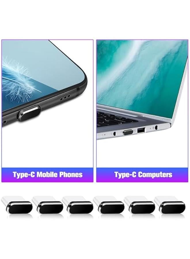 6 Pcs Type C Anti Dust Plugs, USB C Dust Cover Charging Port Plugs Protector Caps Black Type-C Anti Dust Plug Cover for Smartphones Tablets  - Image 5