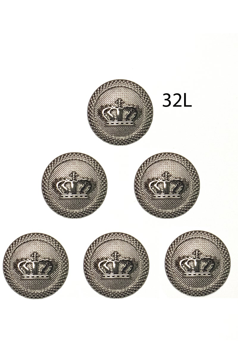 Premium Crown Metal Buttons – 18 Piece Set | Antique Black Finish, Shank Back, Durable for Coats, Jackets, Blazers, Uniforms & DIY Crafts ( 6pcs 32L & 12pcs 28L) - Image 2