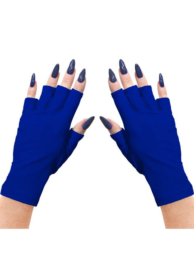 ManiGlovz Uv Protection Gloves For Nails Royal Blue, One Size Fits All - Image 1