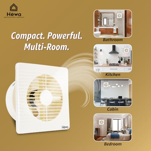 HEWA Onyx 6 inch 150mm high speed Ventilation Exhaust Fan for bathroom, kitchen with 2 year warranty (Ivory) - Image 3