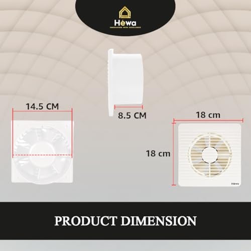 HEWA Onyx 6 inch 150mm high speed Ventilation Exhaust Fan for bathroom, kitchen with 2 year warranty (Ivory) - Image 4