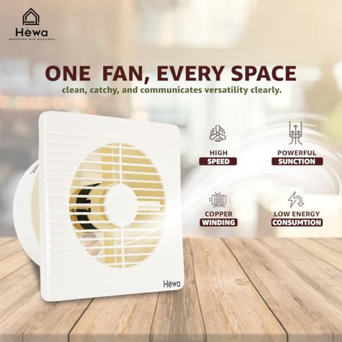 HEWA Onyx 6 inch 150mm high speed Ventilation Exhaust Fan for bathroom, kitchen with 2 year warranty (Ivory) - Image 2