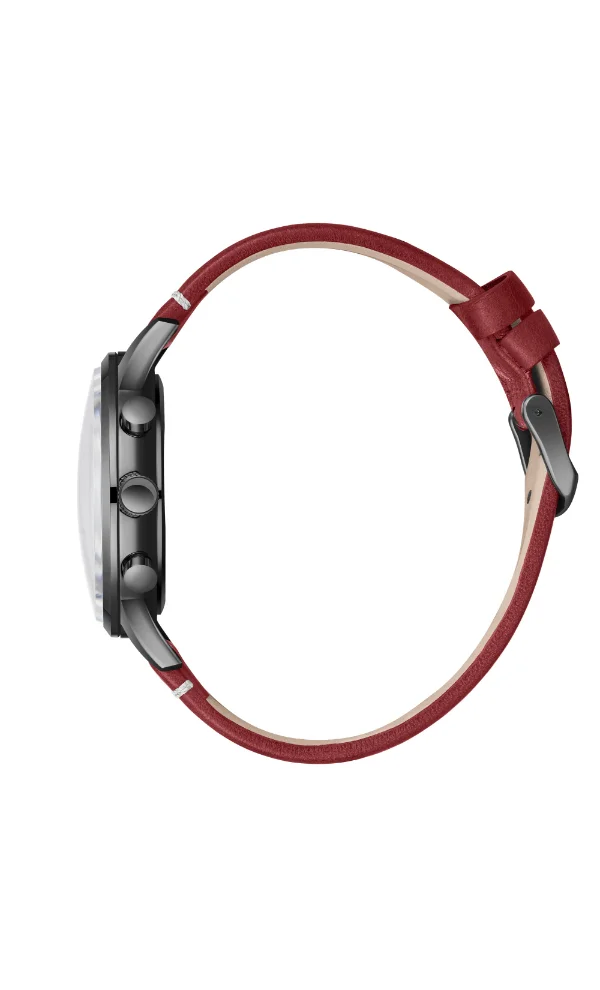 Lee Cooper Men's Multi Function Display Watch With Red Leather Strap - LC08001.688