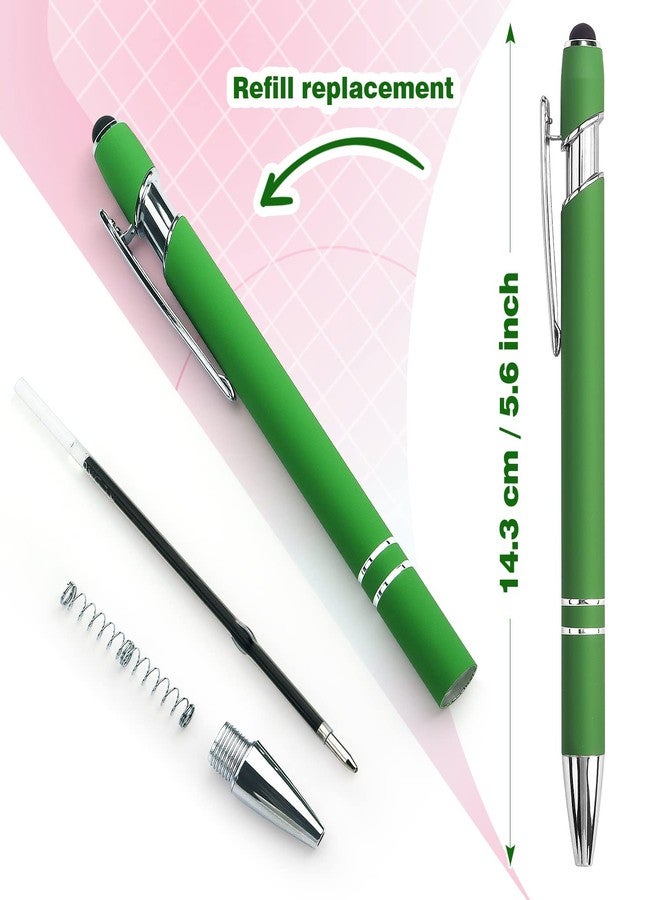 Bribobo 8 Pack Ballpoint Pen 2-in-1 Stylus Retractable ballpoint pen with stylus tip, Metal Stylus Pen for Touch Screens, 1.0 mm Black Ink - Image 3